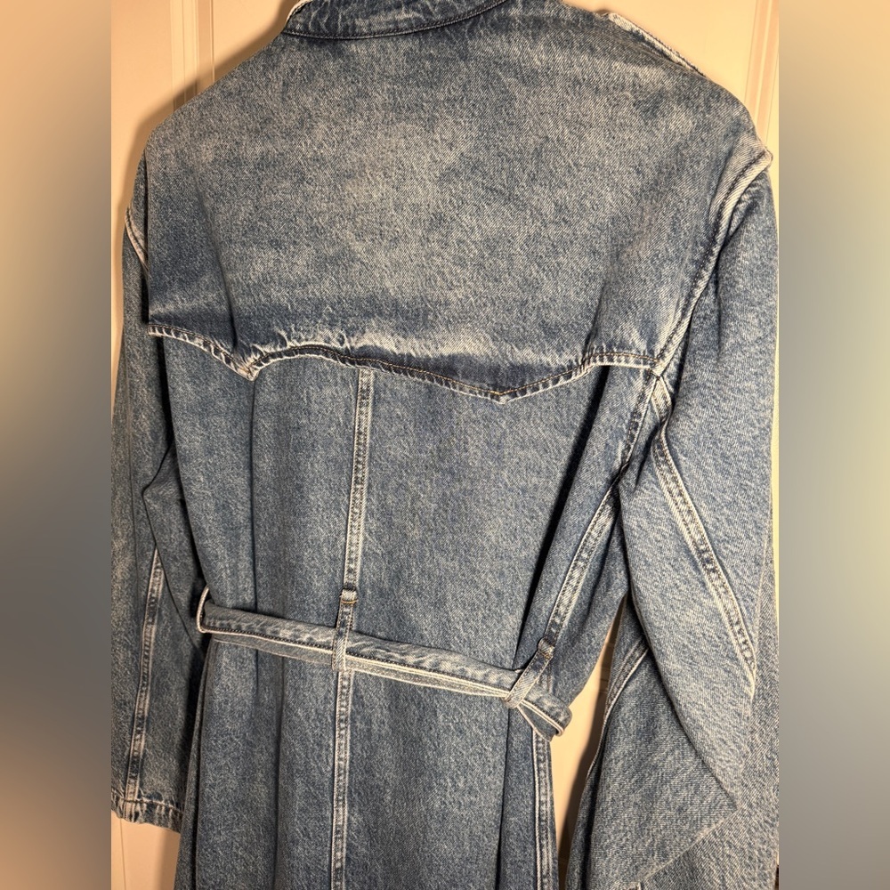 GAP - Longline Denim Trench Coat - XXL TALL, Light Blue - Picture 10 of 17